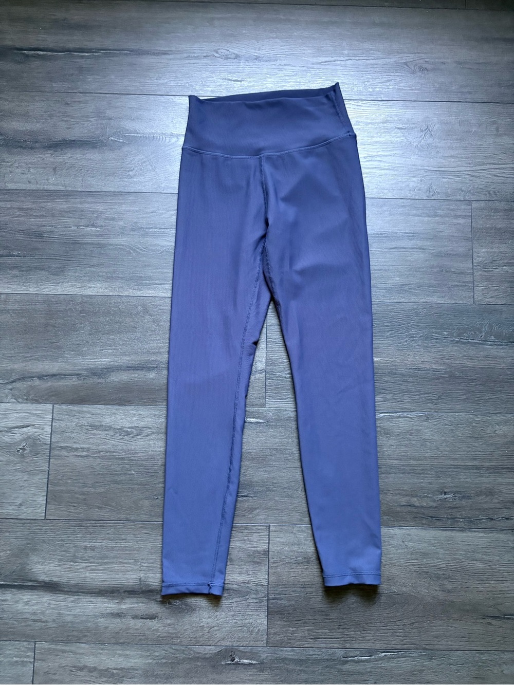 Wilo The Label Womens Blue-Gray Ribbed Performance Leggings Size Medium
